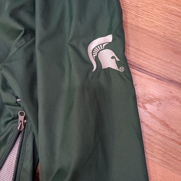(L) Vintage Michigan State 1/4 Zip Up Pullover Embroidered Windbreaker - Picture 5 of 7